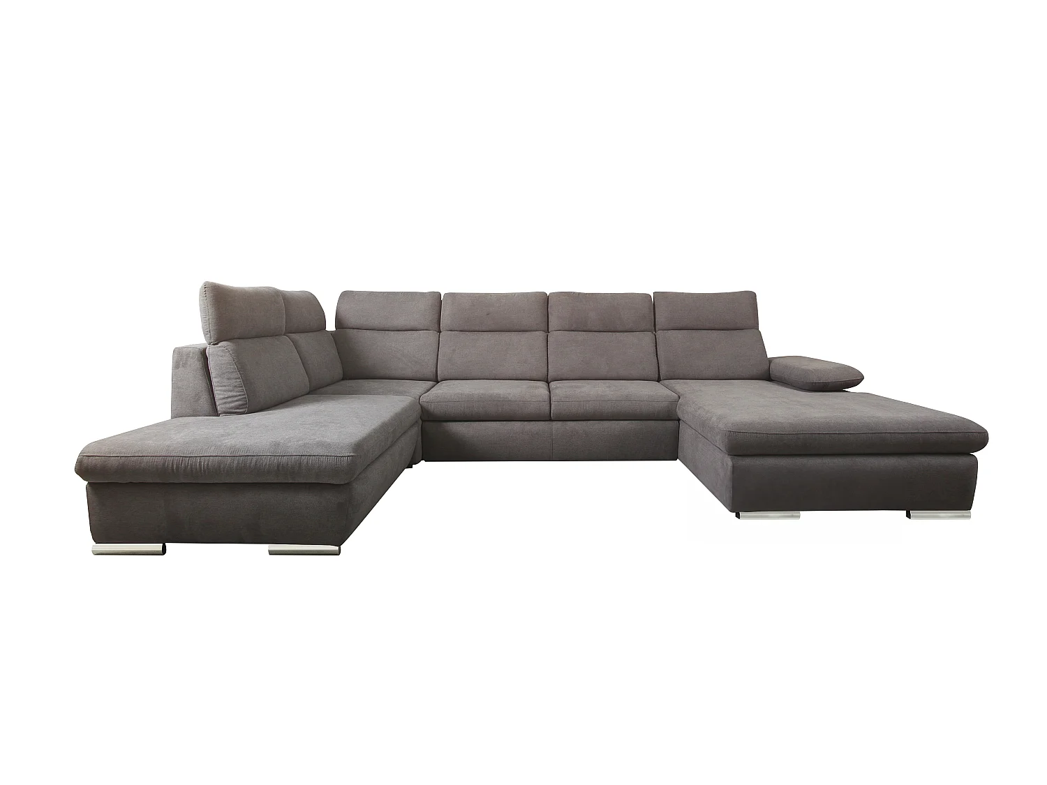 Panoramisk venstre hjørnesofa i antracitgråt stof SUNTER II, kan omdannes til seng