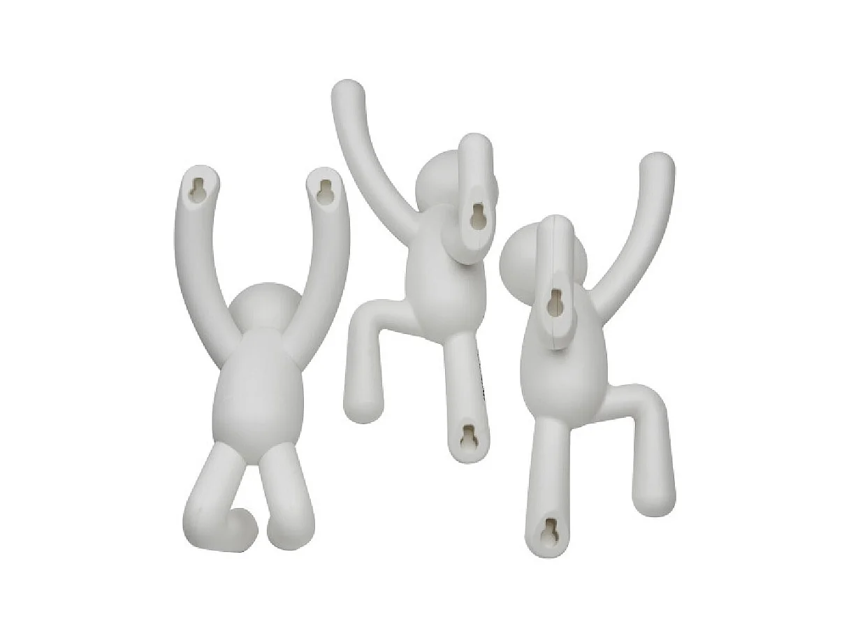 Lot de 3 patères murales avec fixations blanc Buddy Hook