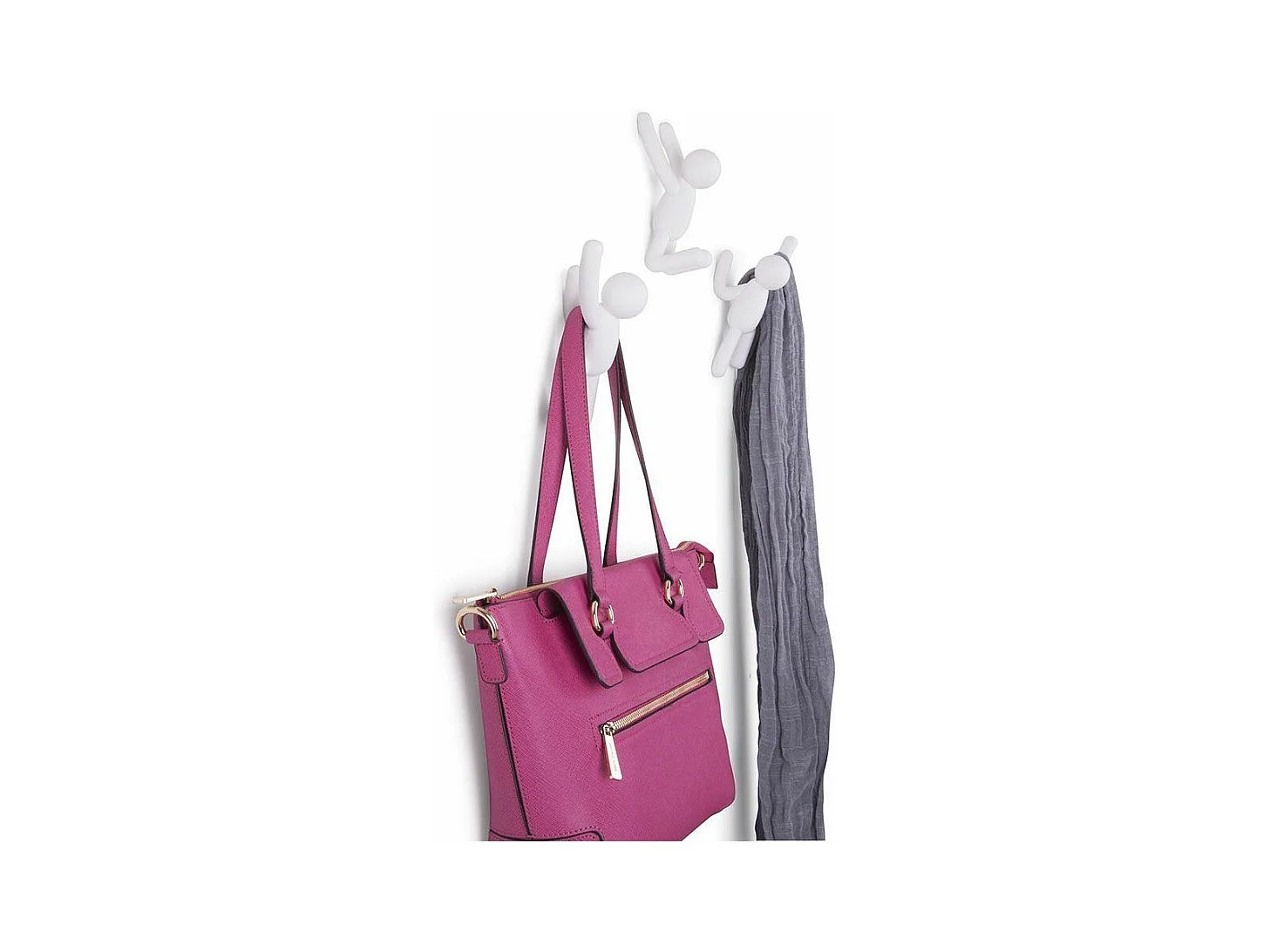 Lot de 3 patères murales avec fixations blanc Buddy Hook