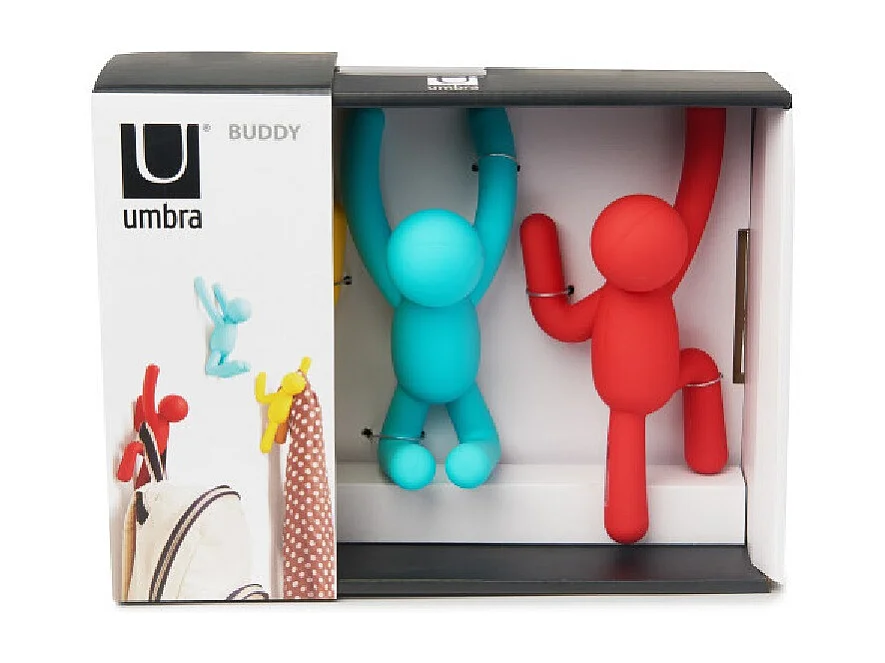 Lot de 3 patères murales avec fixations assorties Buddy Hook