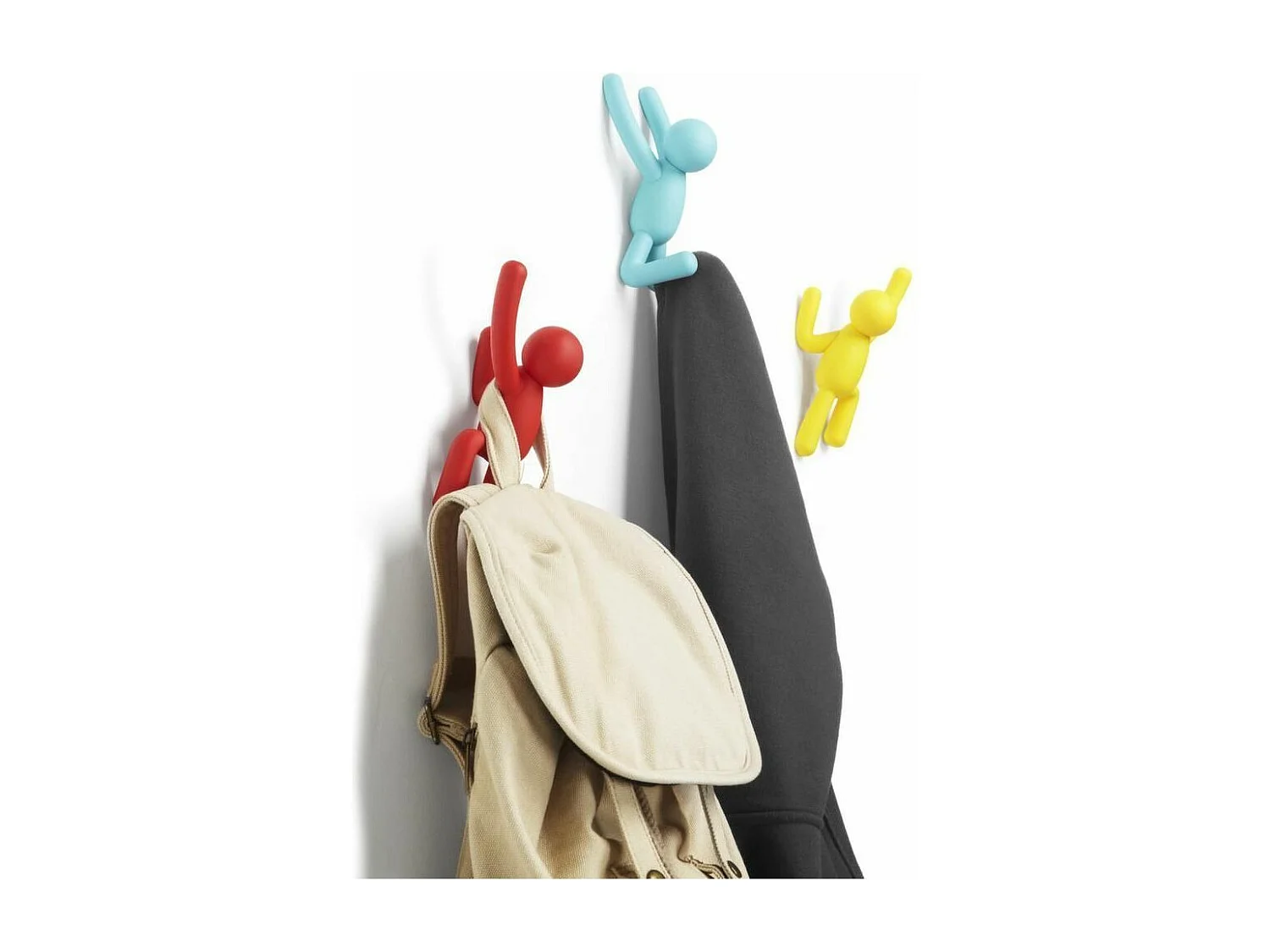 Lot de 3 patères murales avec fixations assorties Buddy Hook