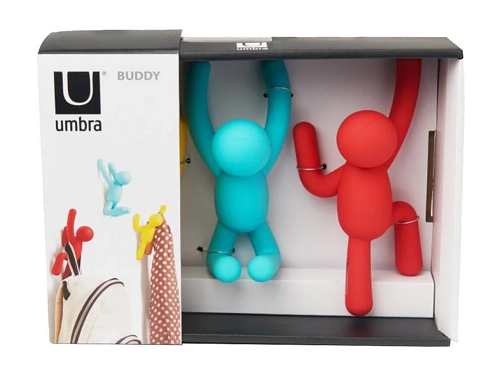 Lot de 3 patères murales avec fixations assorties Buddy Hook