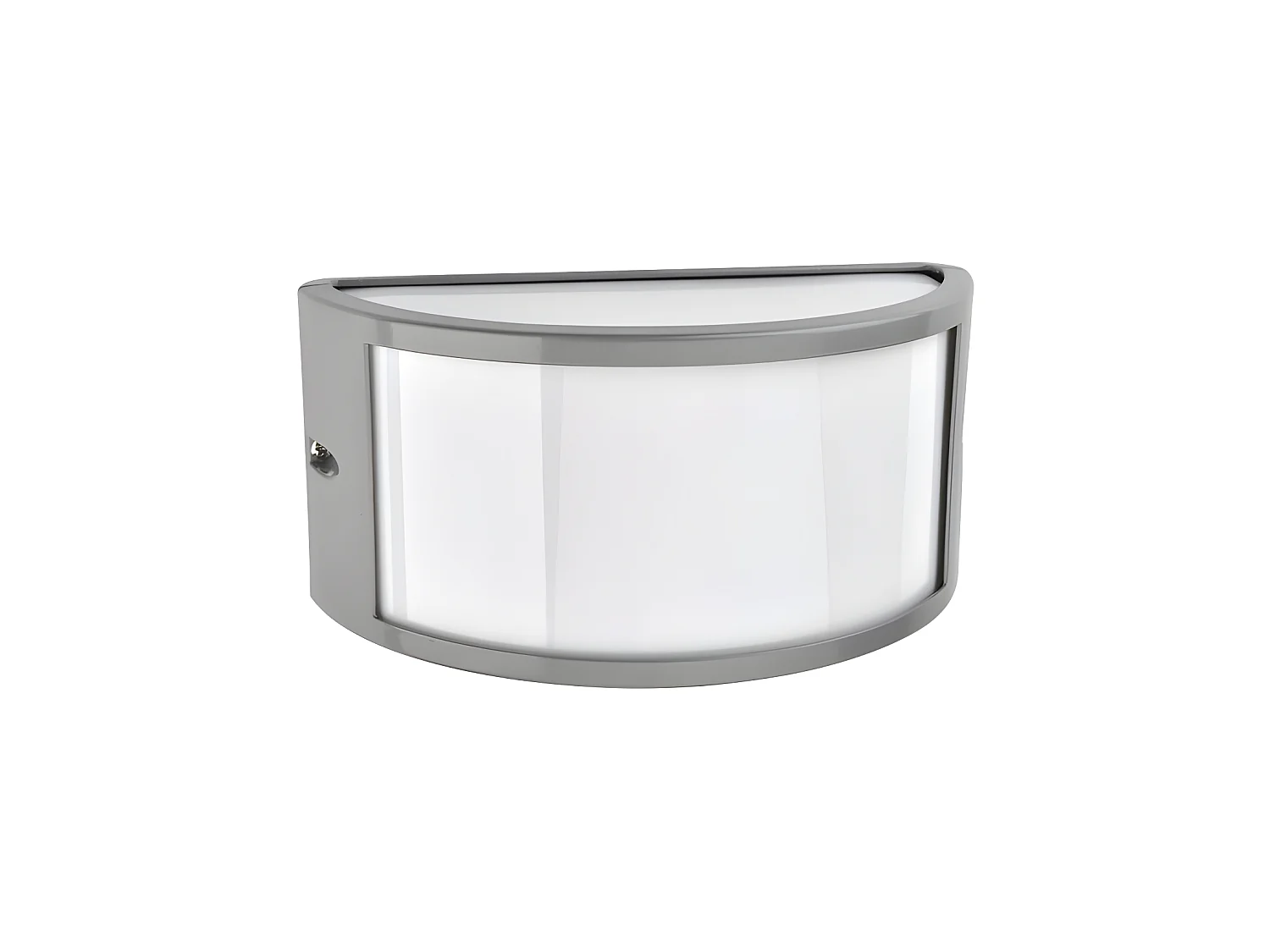 Aplique Ovalado Para Exterior Modelo Ara En  Aluminio Gris