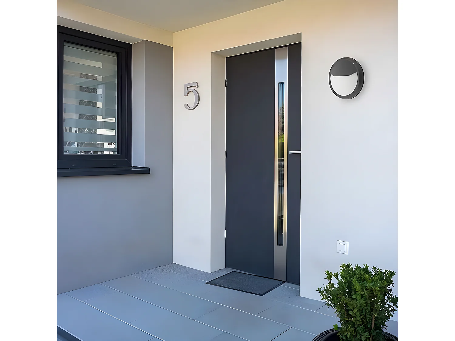 Aplique Para Exterior  Modelo Coliandro Acabado Gris Ip65
