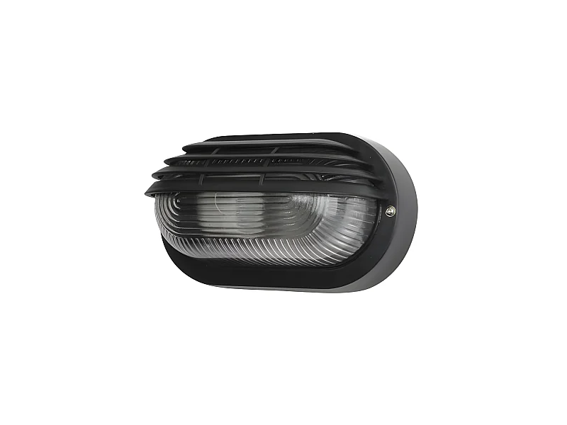 Applique ovale avec diffuseur transparent CANOPUS noir FABRILAMP