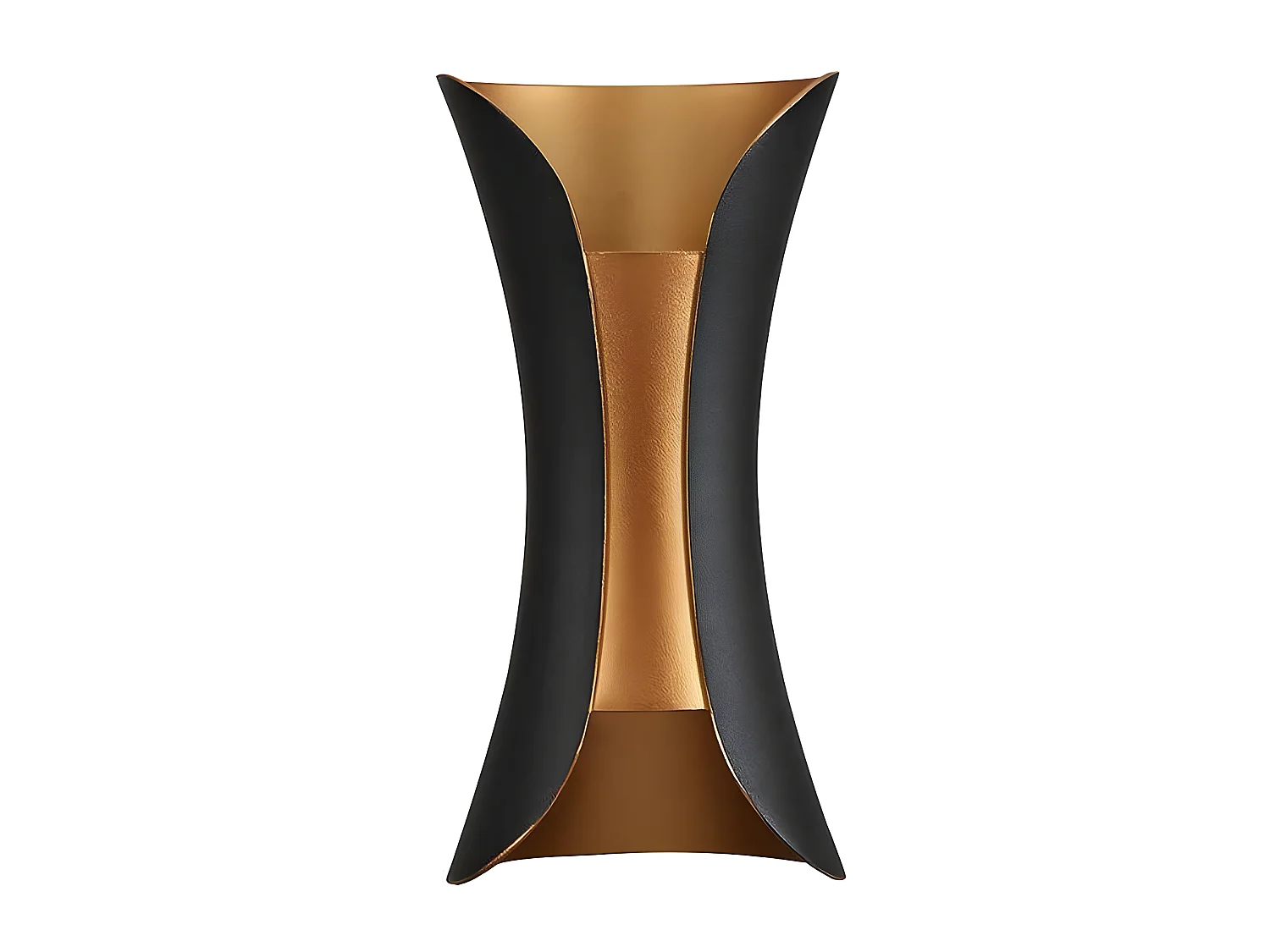 Aplique Barredor De Pared  Dickens Negro/oro  Ip65 Aluminio