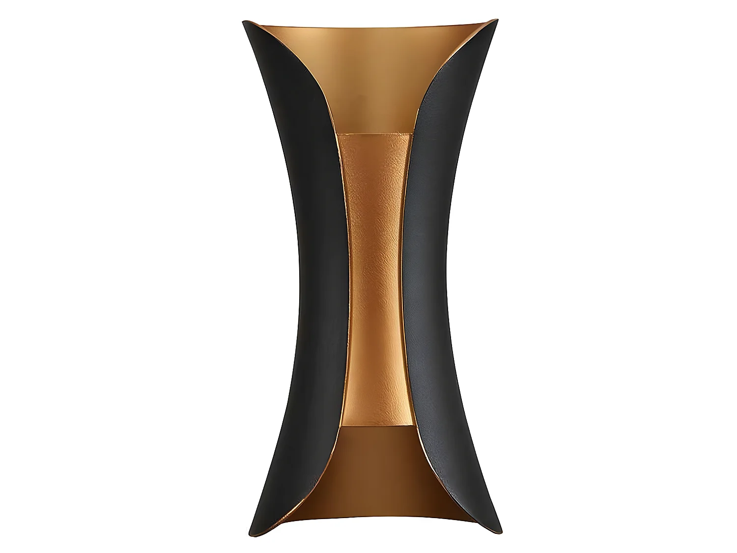 Aplique Barredor De Pared  Dickens Negro/oro  Ip65 Aluminio