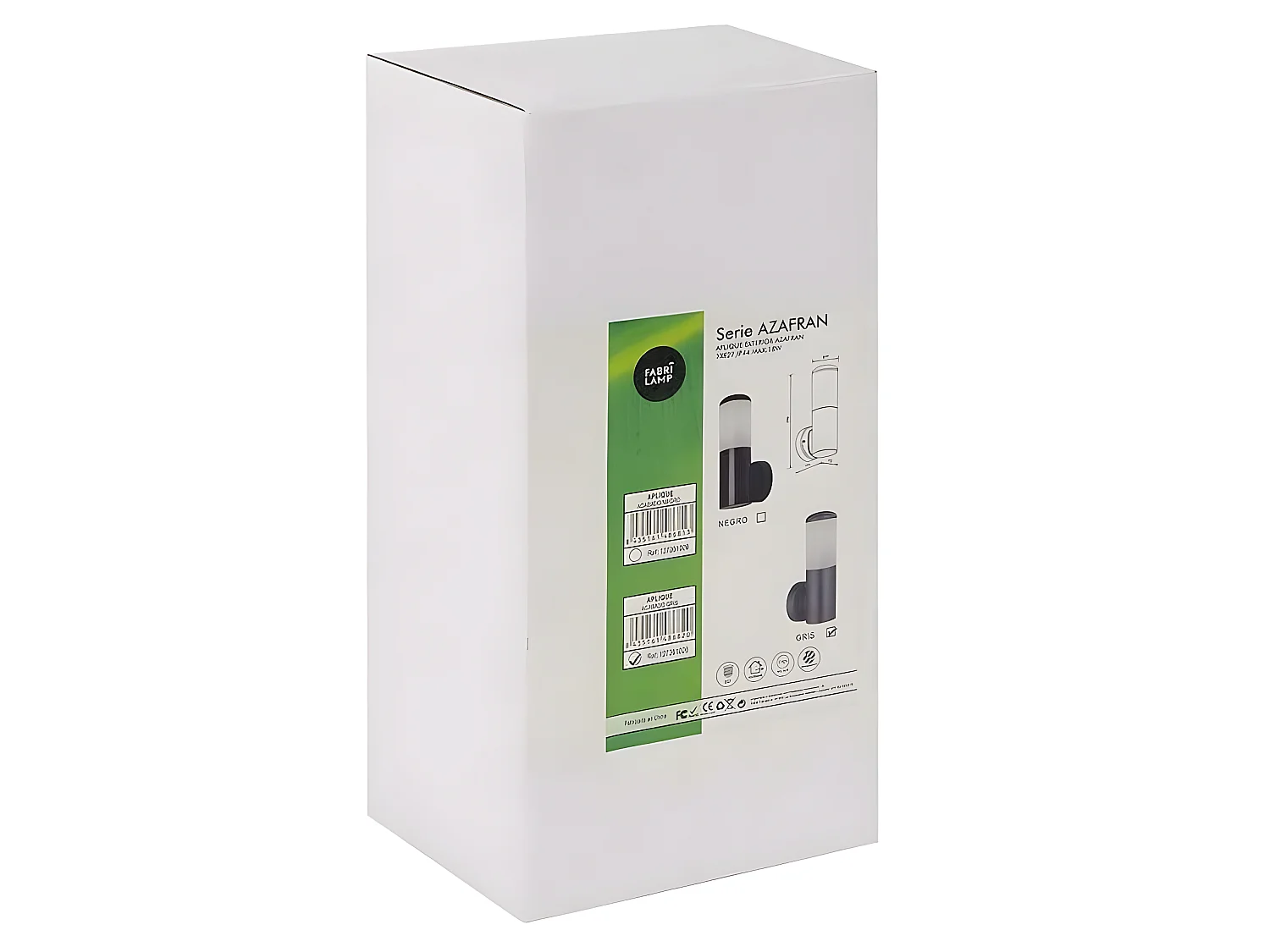 Appliquer extérieur Azafran 1 lumière Ip44 noir FABRILAMP