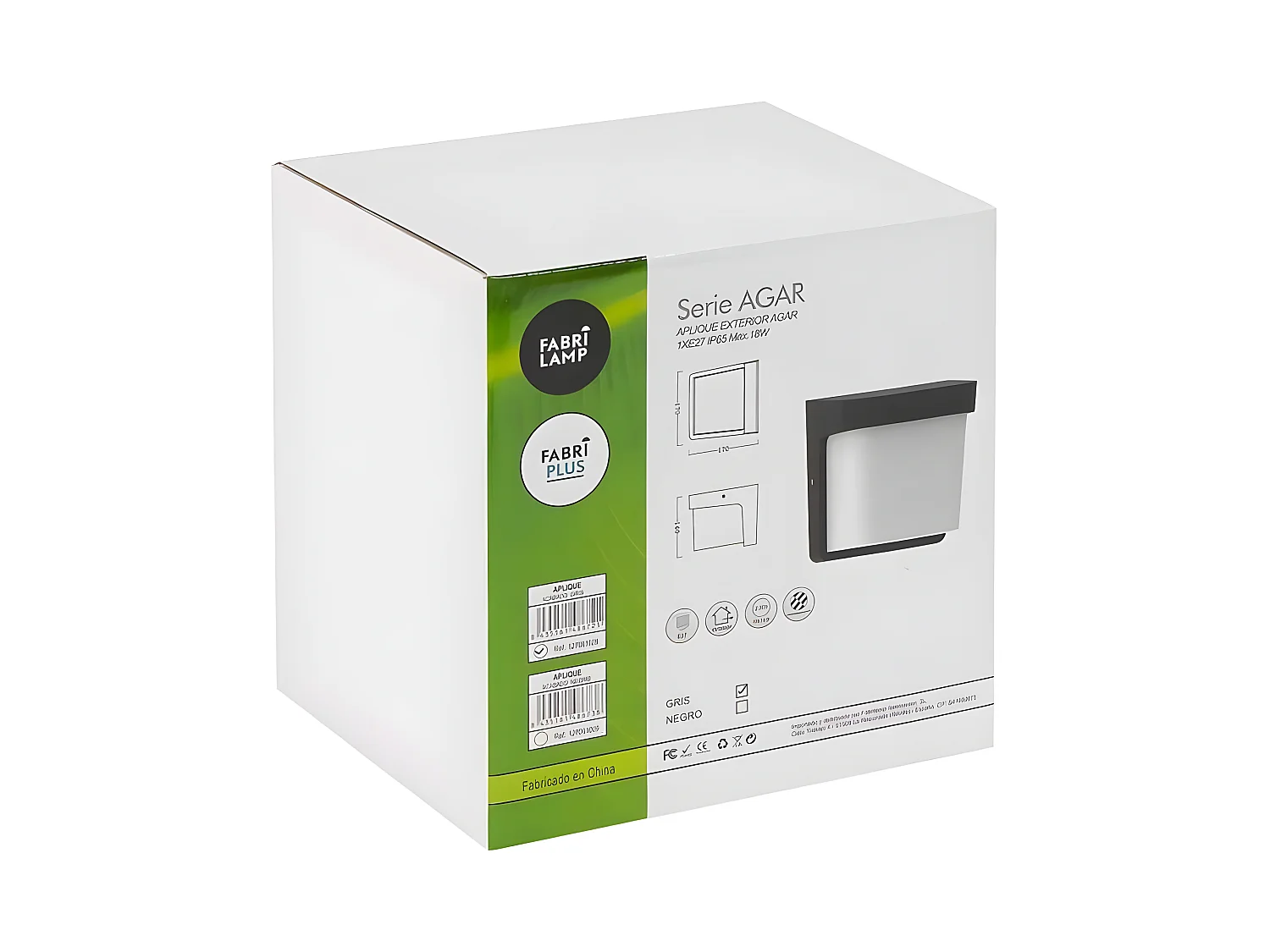 Illuminazione per terrazze Apply Agar Grigio Ip65, FABRILAMP