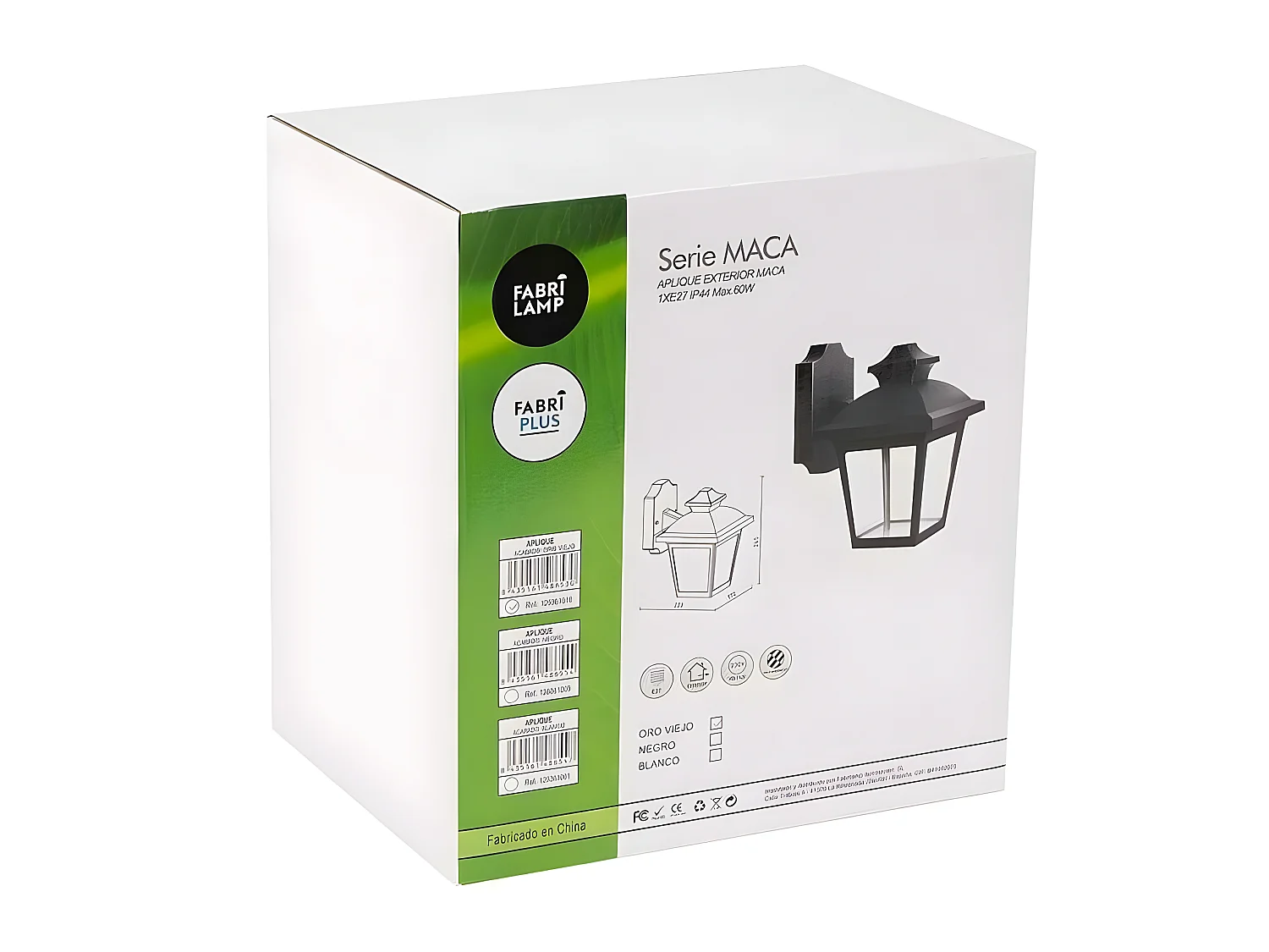 Aplique De Jardin Modelo Maca Acabado Negro Ip44