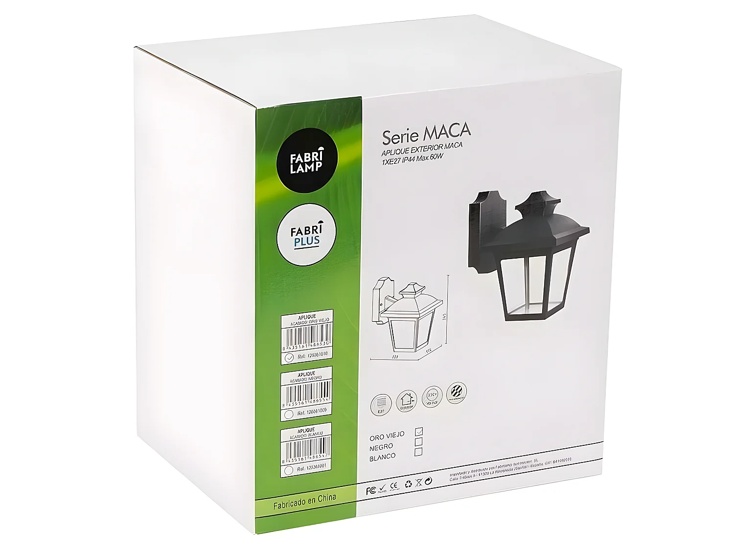 Aplique De Jardin Modelo Maca Acabado Negro Ip44