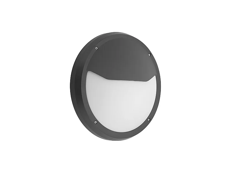 Aplique Circular Para Exterior Coliandro Negro Ip65,