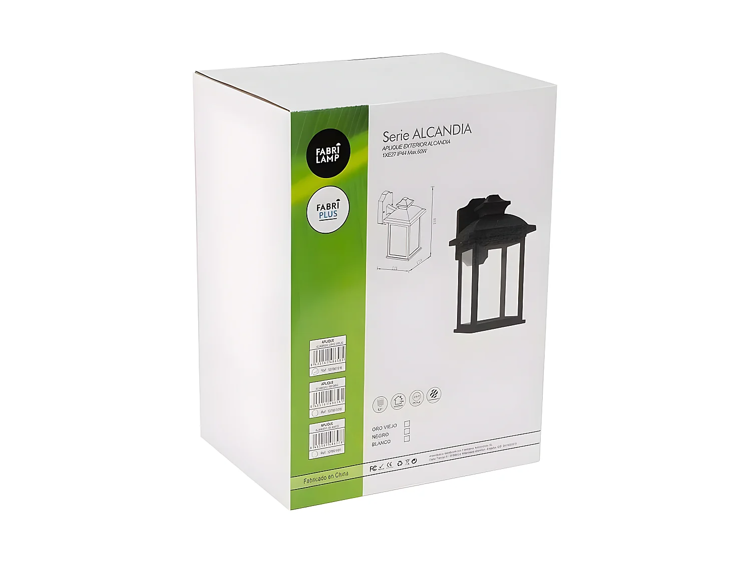 Aplique Alcandia Policarbonato Negro Ip44 Para Exterior,