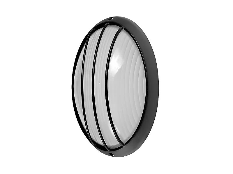 Applique ovale pour terrasse et jardin modèle AQUILA noir grande FABRILAMP