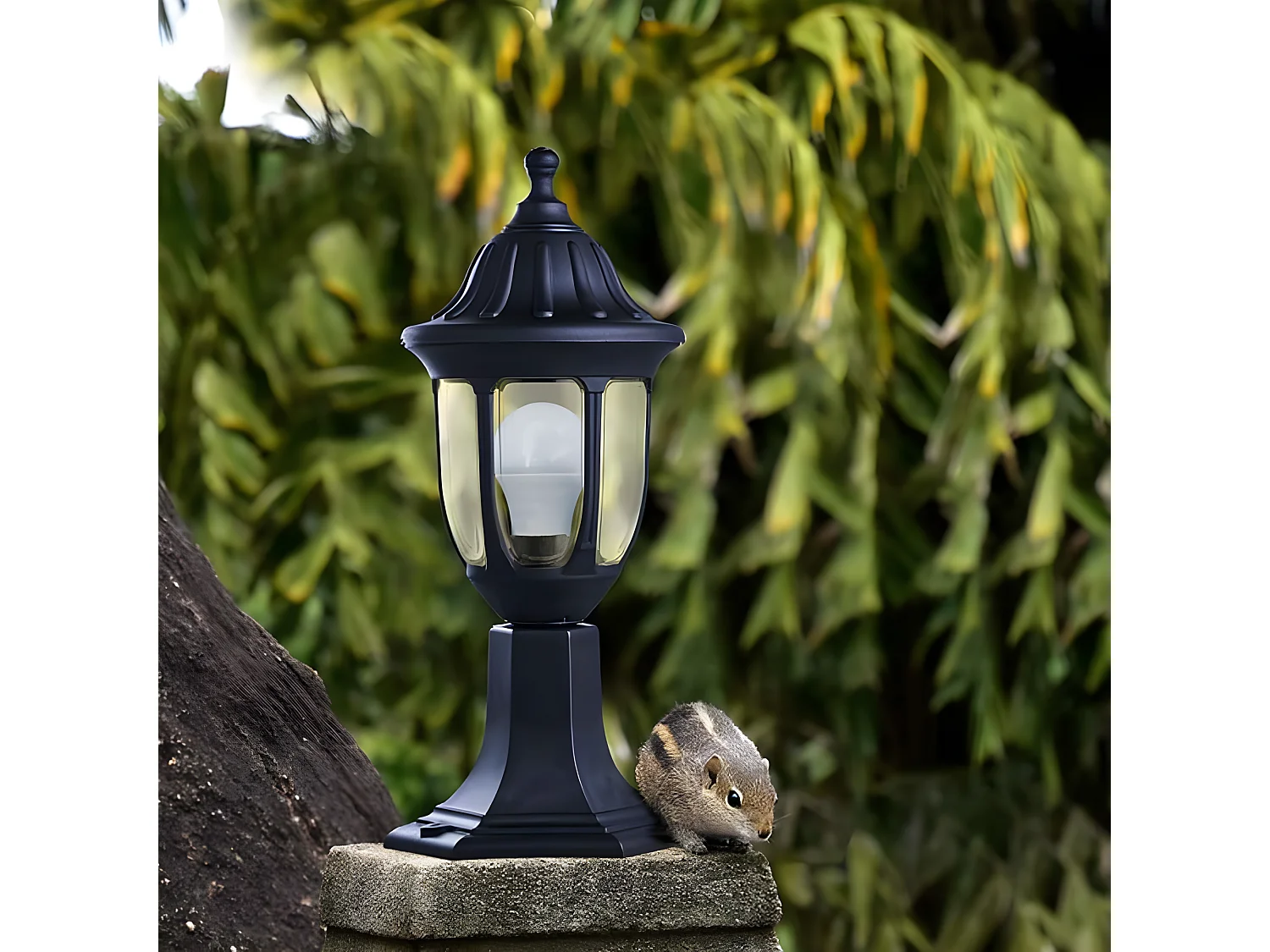 Sobremuro De Exterior Angelica Negro En Policarbonato