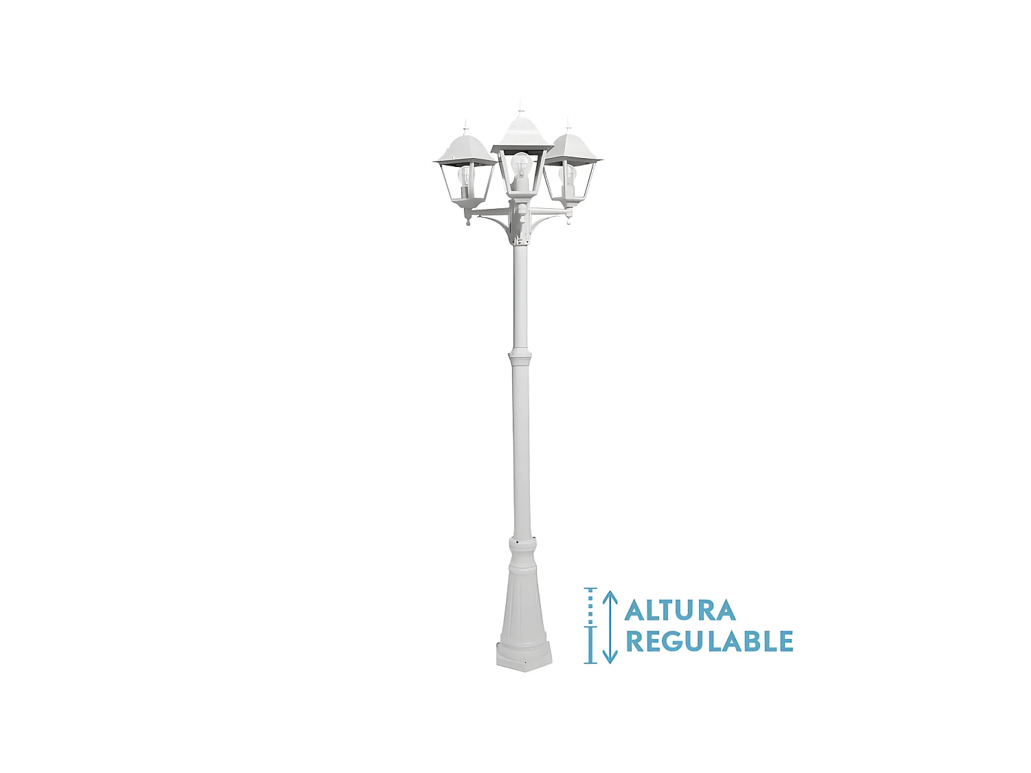 Farola De 3 Luces Spica Blanca En Aluminio Ip44