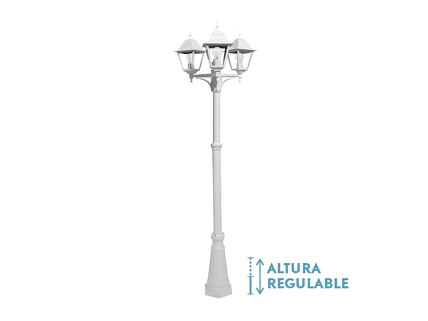 Farola De 3 Luces Spica Blanca En Aluminio Ip44