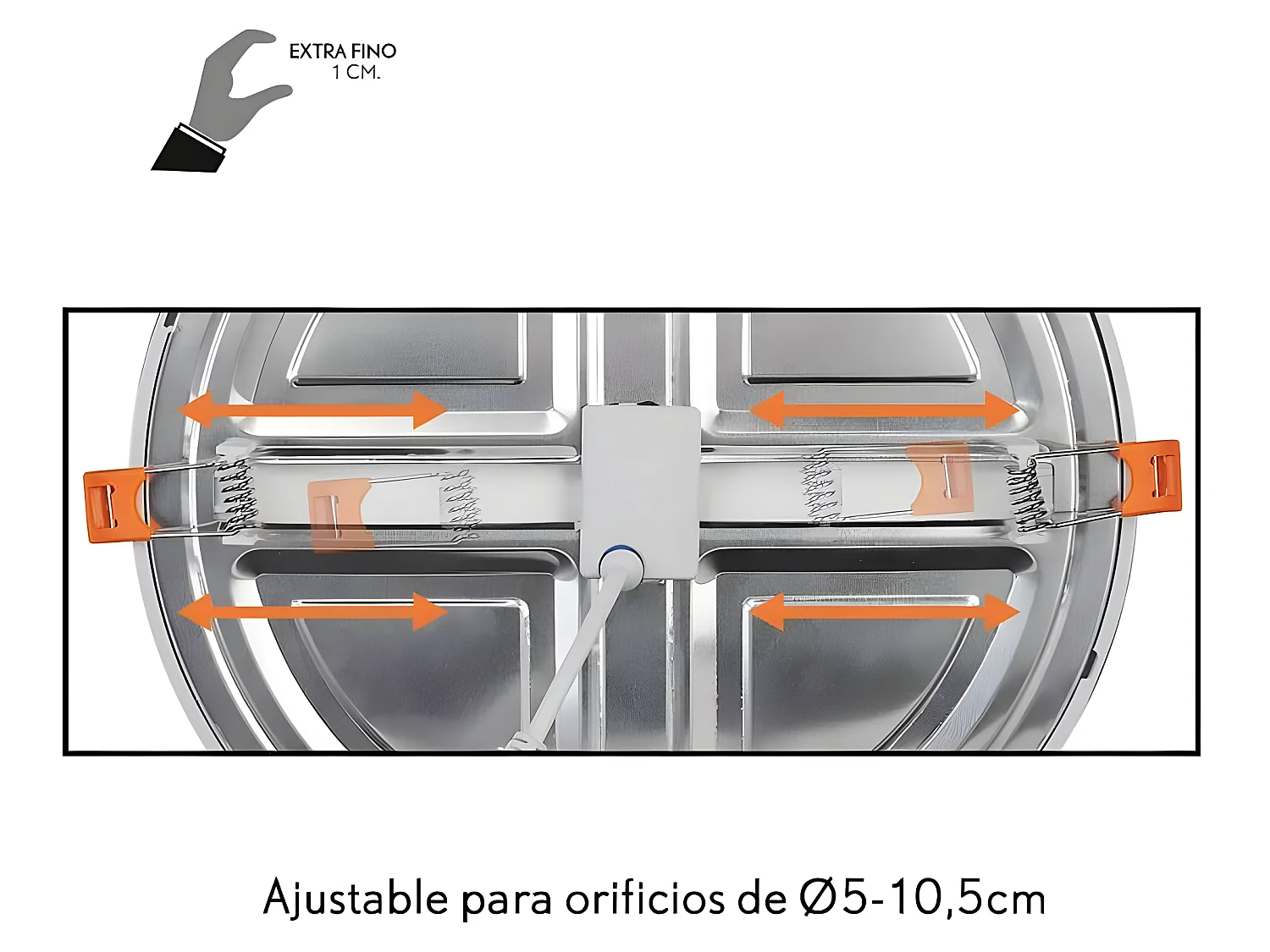 Downlight 8w Empotrable Corte Ajustable 5-10,5d Blanco Lejania