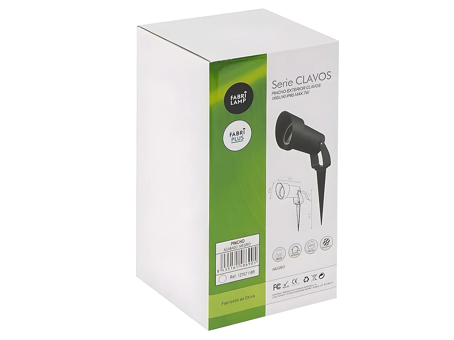 Pincho Para Exterior Modelo Clavos Acabado Negro Ip65