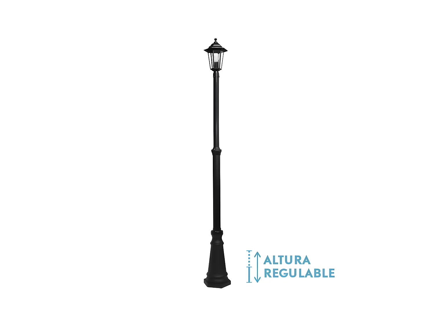 Lampe réglable en hauteur modèle AURIGA noir aluminium, FABRILAMP