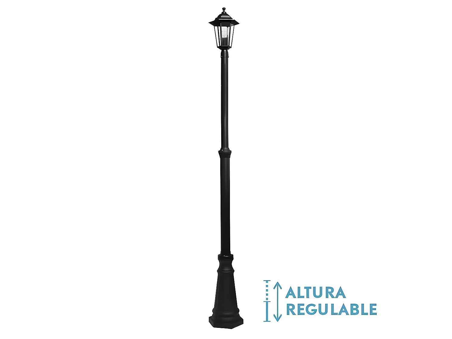 Lampe réglable en hauteur modèle AURIGA noir aluminium, FABRILAMP