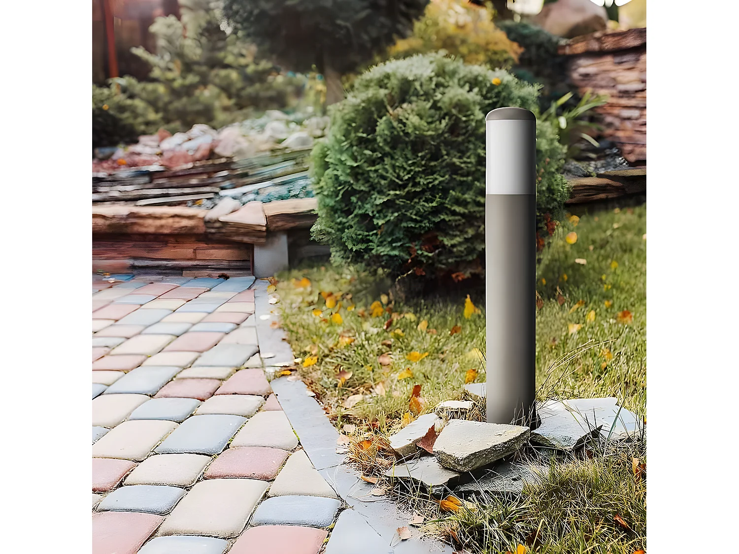 Pilar Azafran gris 40 cm Ip44 FABRILAMP