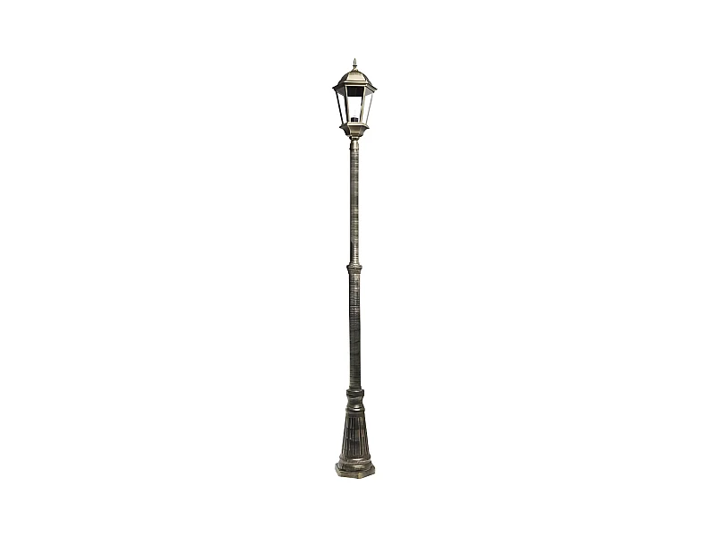 Lampadaire extérieur Aluminium Regulus Noir/Or, FABRILAMP.