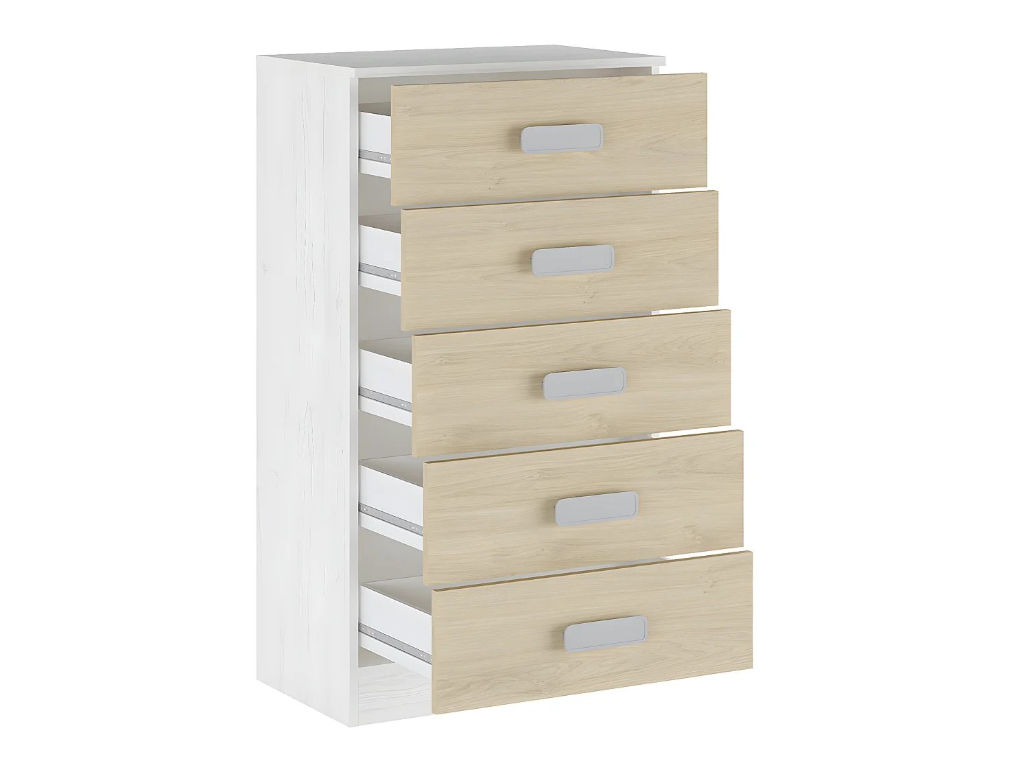 Chiffonnier , meuble de rangement coloris andersen, puccini - Longueur 60 x Profondeur 37,80 x Hauteur 108 cm