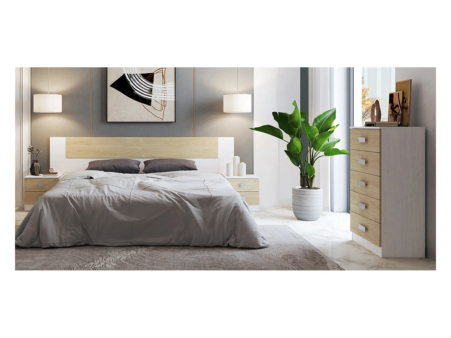 Chiffonnier , meuble de rangement coloris andersen, puccini - Longueur 60 x Profondeur 37,80 x Hauteur 108 cm