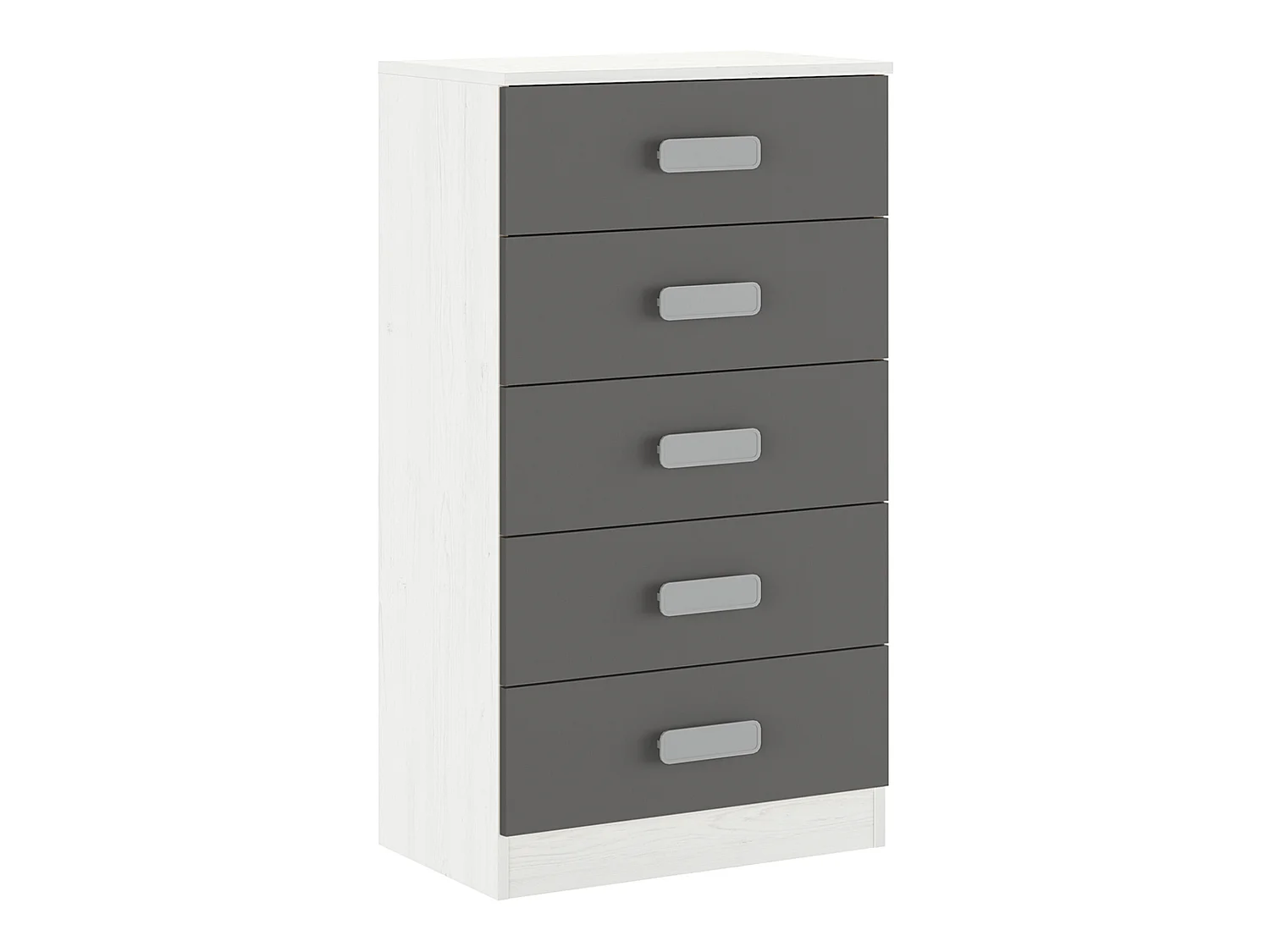 Chiffonnier , meuble de rangement coloris andersen, graphite - Longueur 60 x Profondeur 37,80 x Hauteur 108 cm