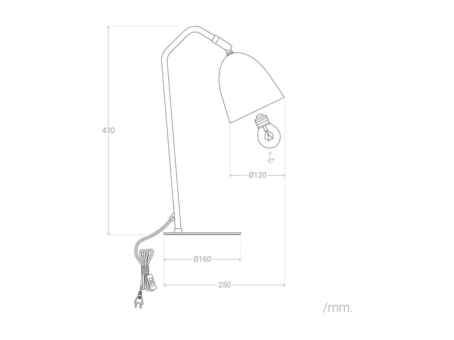Lámpara Flexo Escritorio de Metal Areso Naranja Azafrán