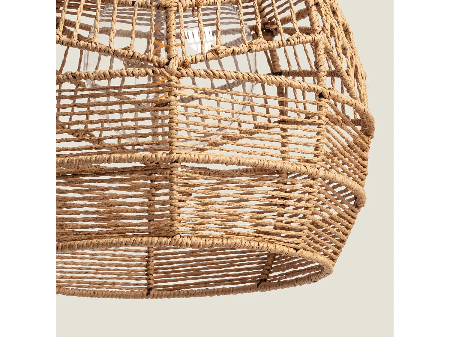 Lampadaire Métal et Papier Tressé Beyawo Naturel