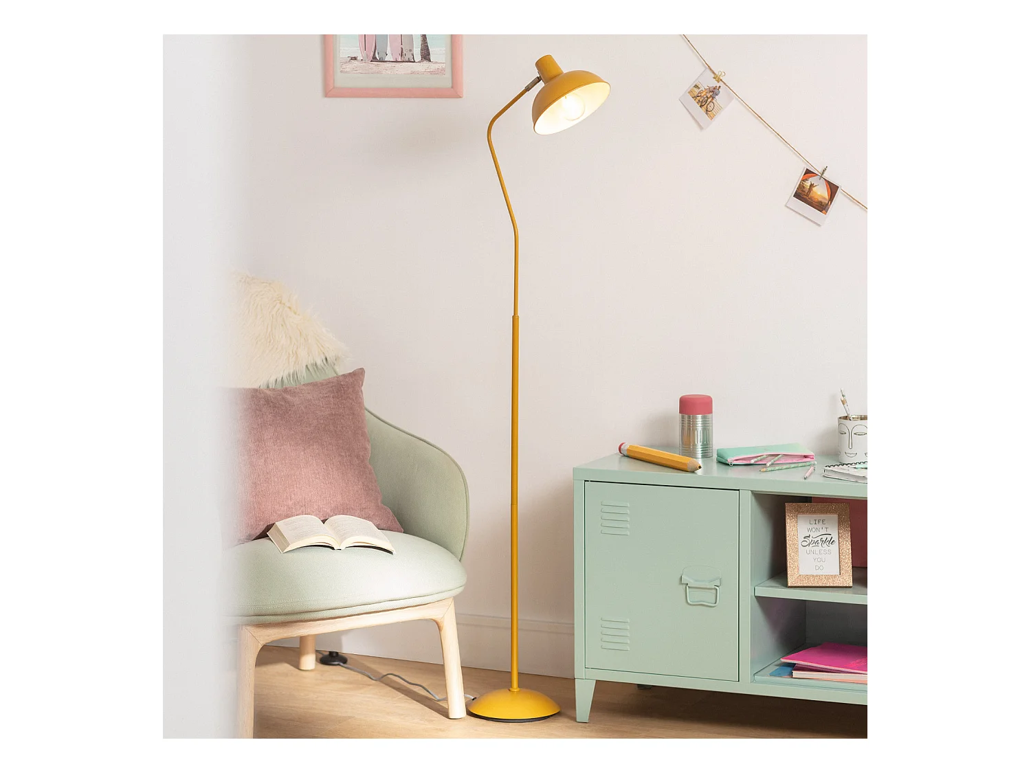 Lámpara de Pie Sahani Mostaza