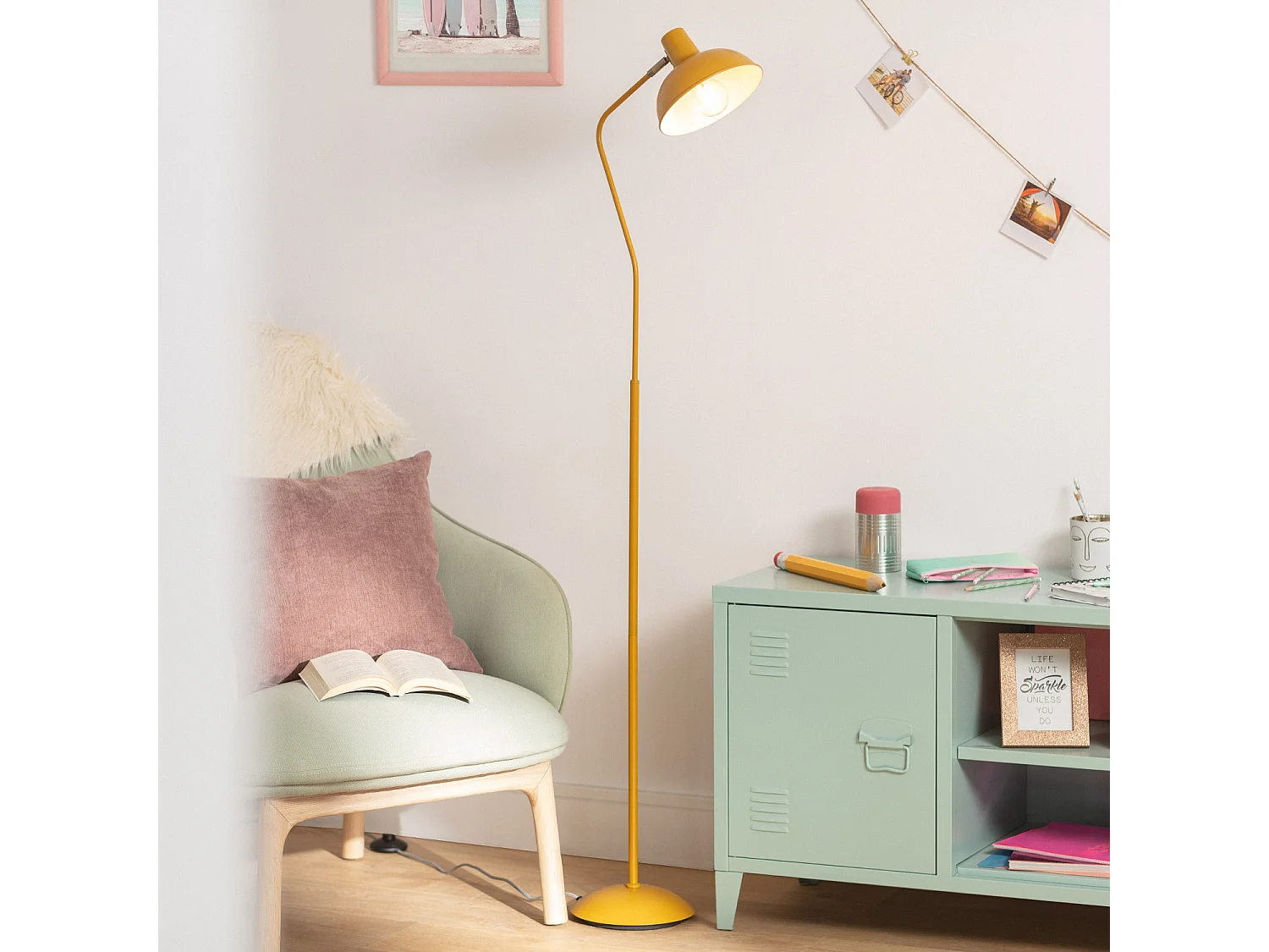 Lampadaire Métal Sahani  Moutarde