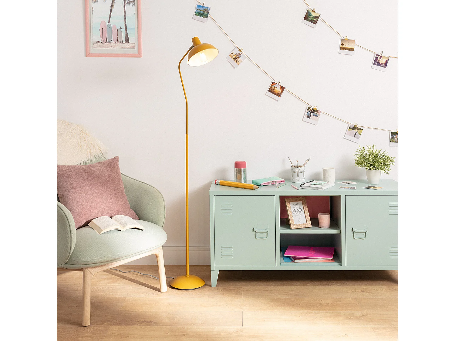 Lampadaire Métal Sahani  Moutarde