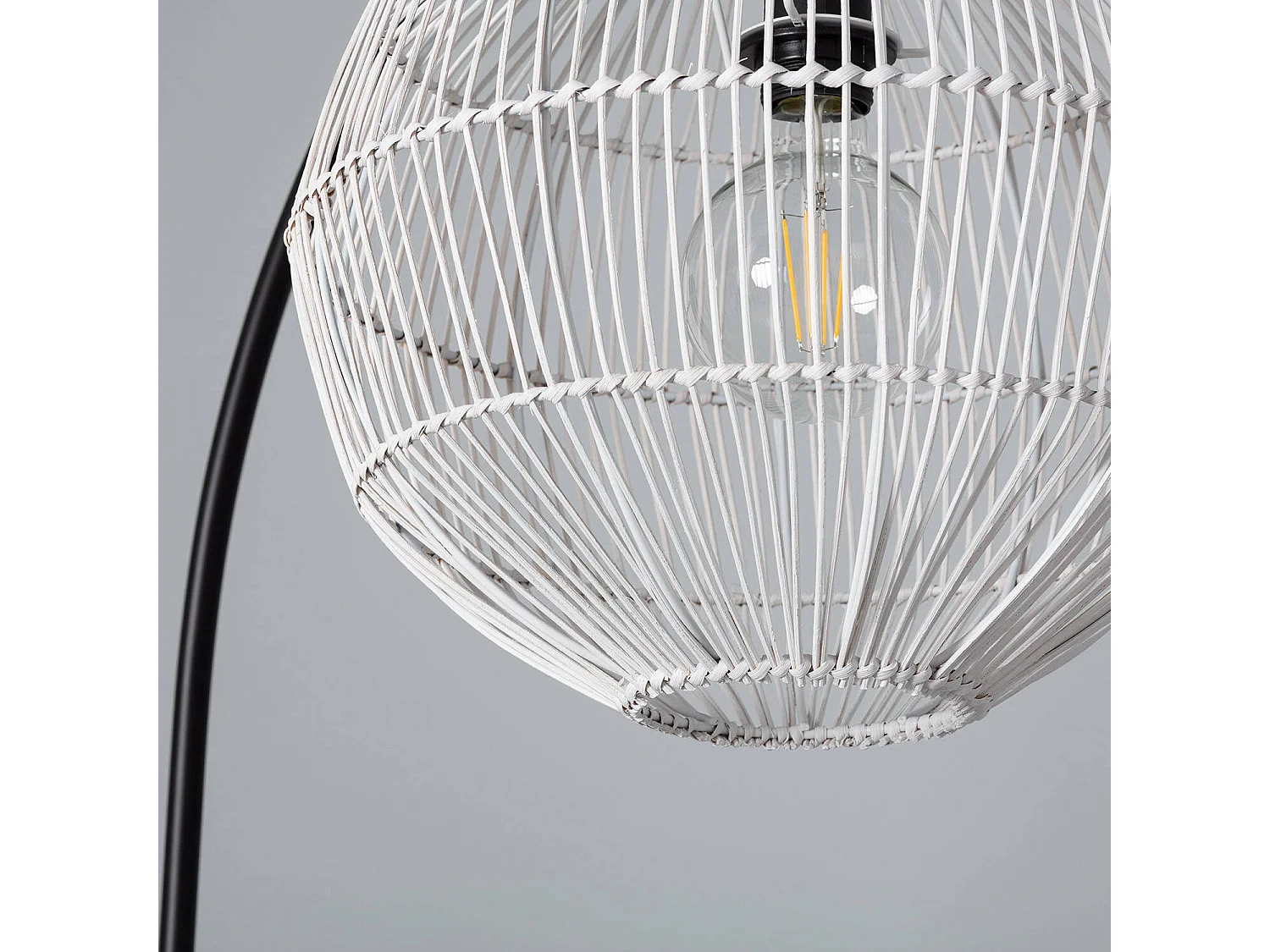 Lampadaire Rotin Kithnos Noir