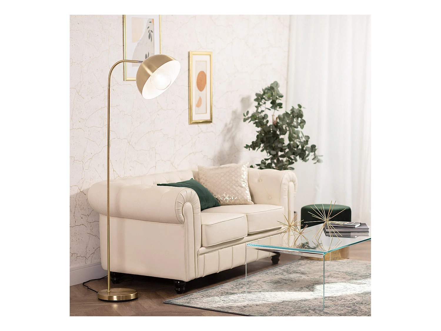 Lámpara de Pie Bowlen Dorado