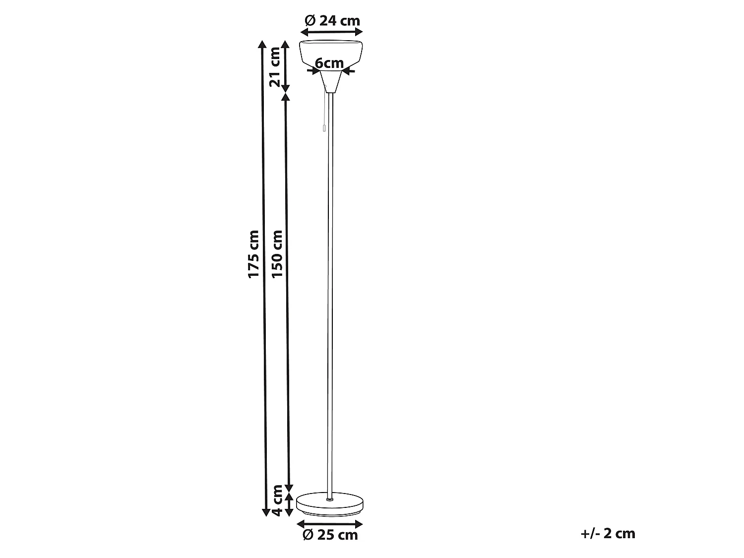 Candeeiro de pé TALPARO Metal Prateado
