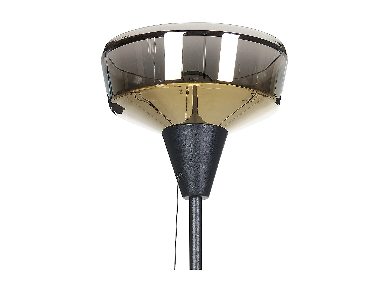 Stehlampe aus Rauchglas und Eisen schwarz / gold 175 cm hoch modern Talparo