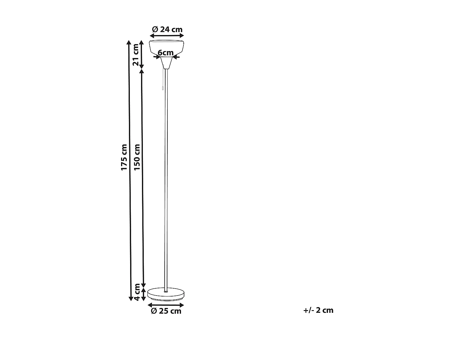 Stehlampe aus Rauchglas und Eisen schwarz / gold 175 cm hoch modern Talparo