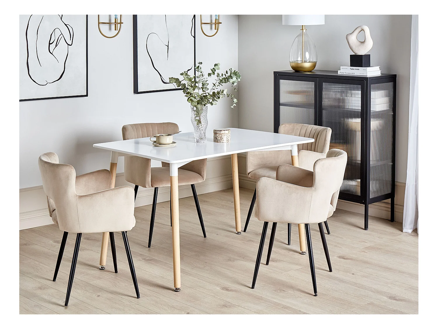 Mesa de comedor NEWBERRY Blanco 120 cm 80 cm