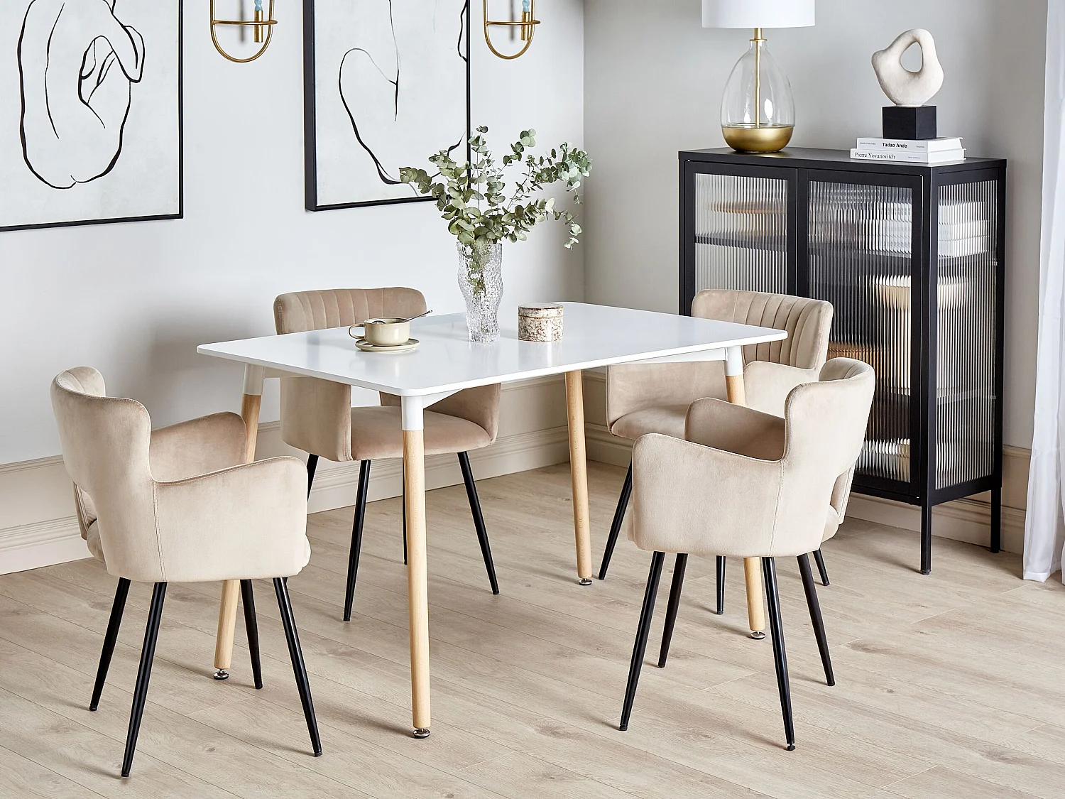 Mesa de comedor NEWBERRY Blanco 120 cm 80 cm