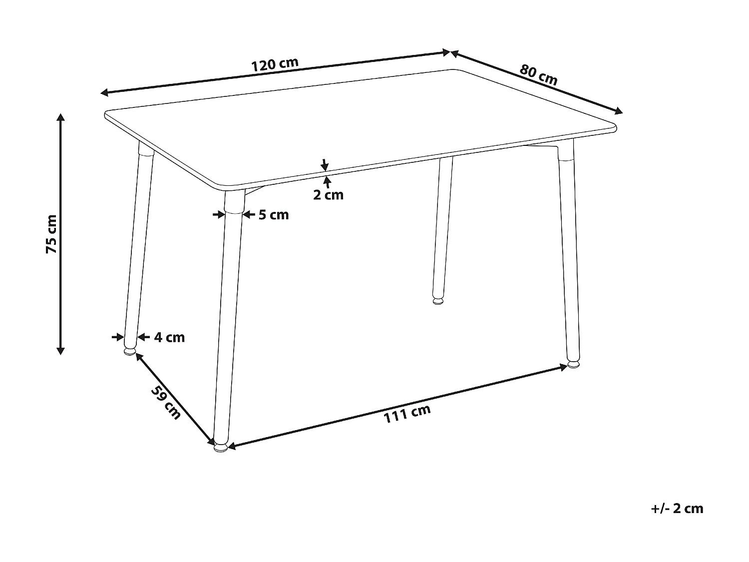 Mesa de comedor NEWBERRY Blanco 120 cm 80 cm