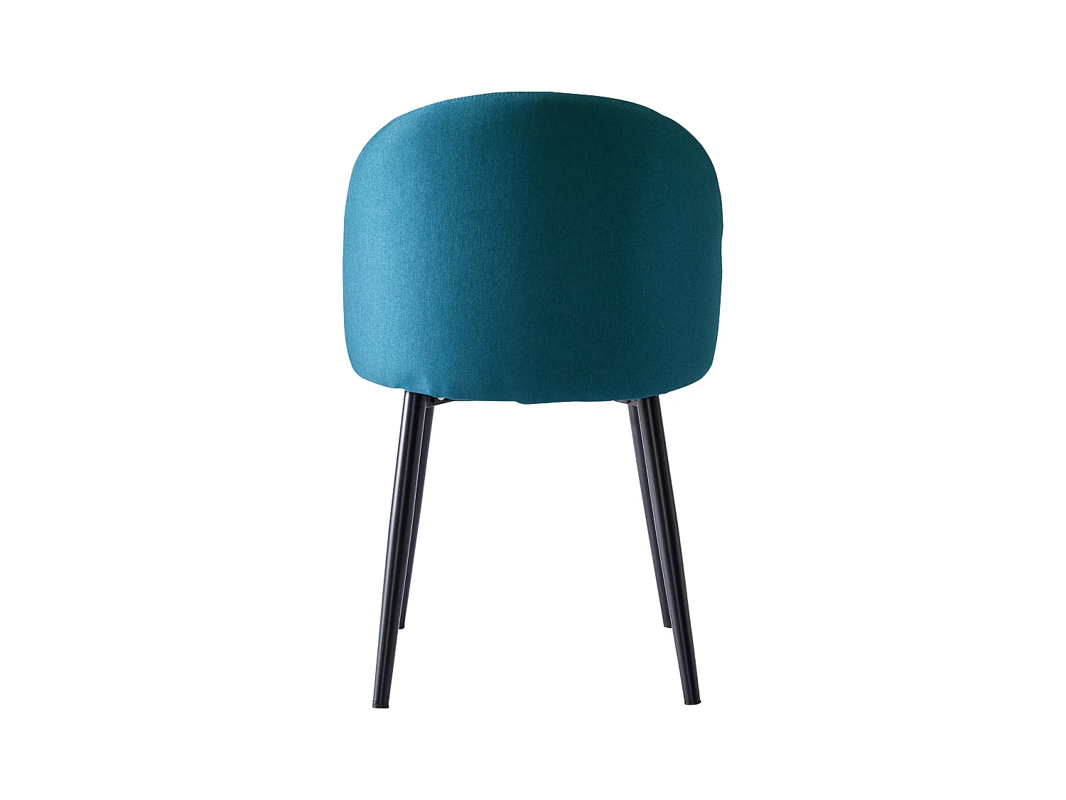 MALOU-Sedia vintage tessuto blu gambe nero spazzolato (x2)