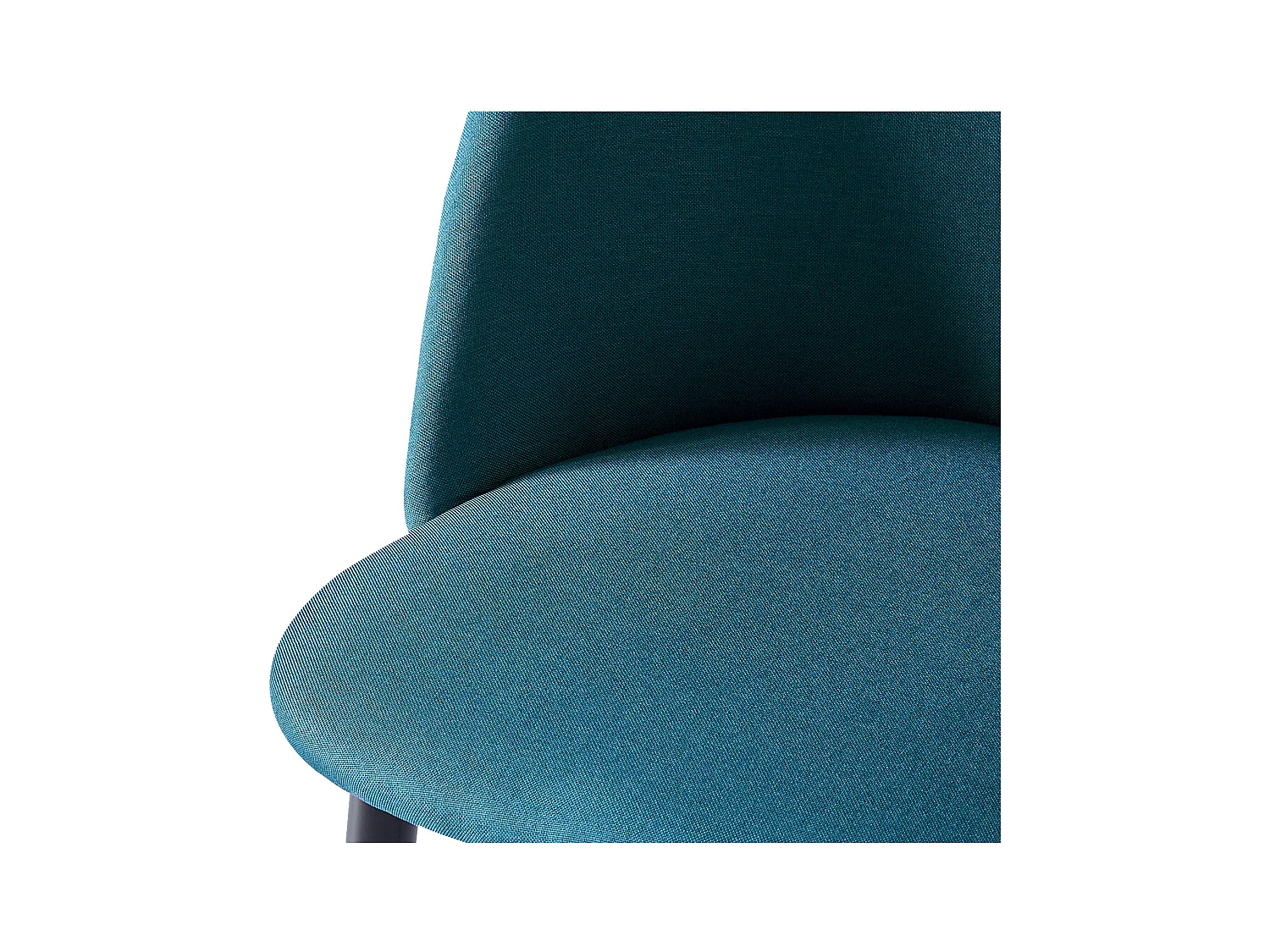 MALOU-Sedia vintage tessuto blu gambe nero spazzolato (x2)