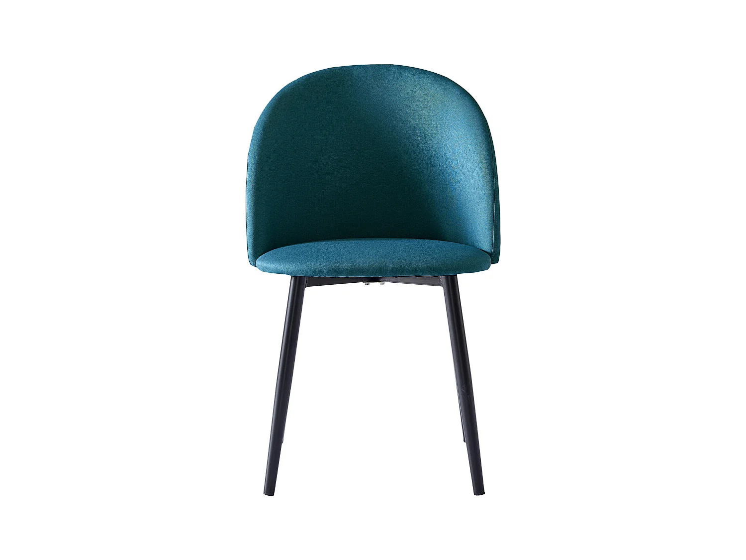 MALOU-Sedia vintage tessuto blu gambe nero spazzolato (x2)