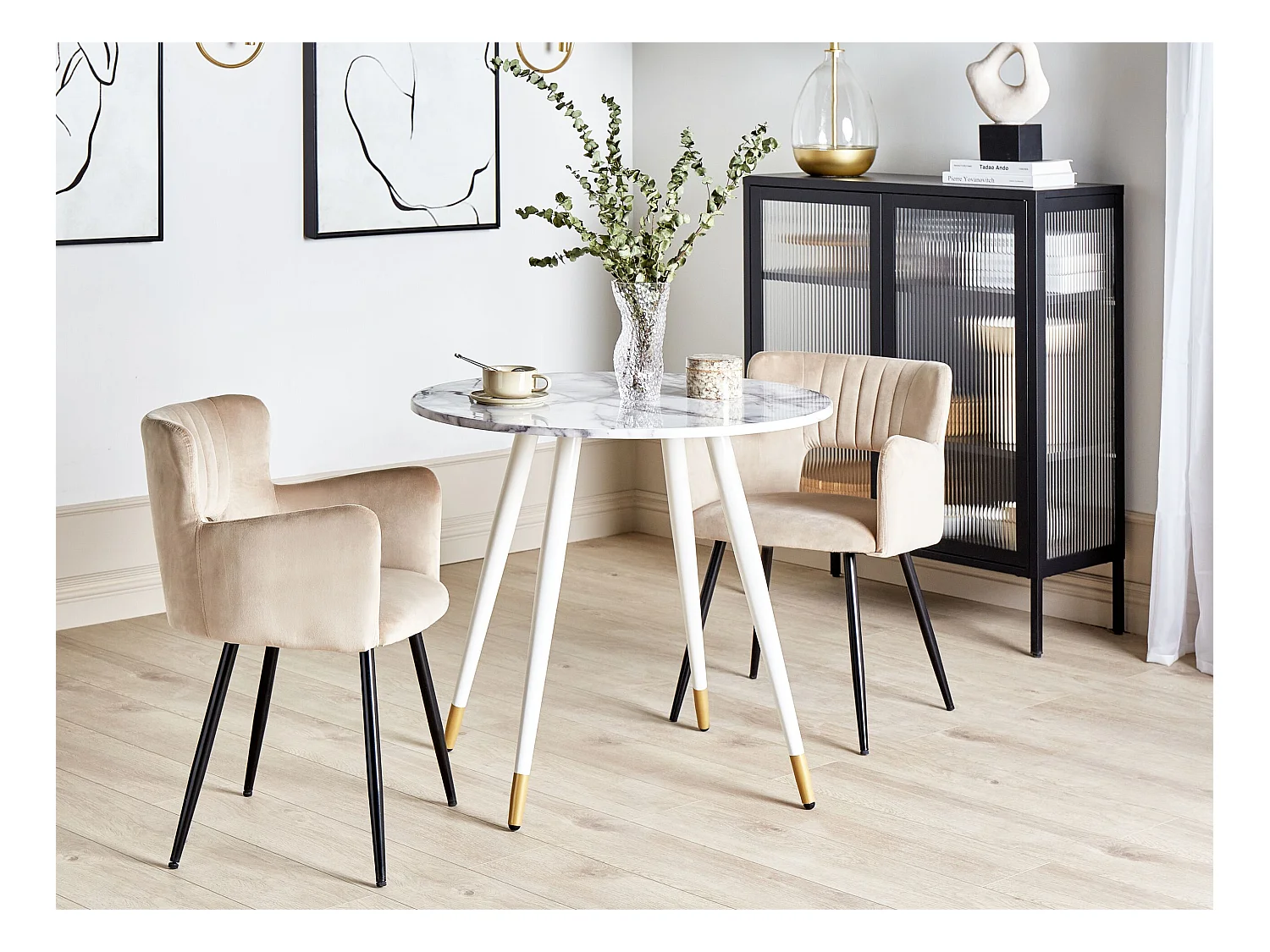 Tavolo da pranzo GUTIERE Marmo bianco 80 cm 80 cm