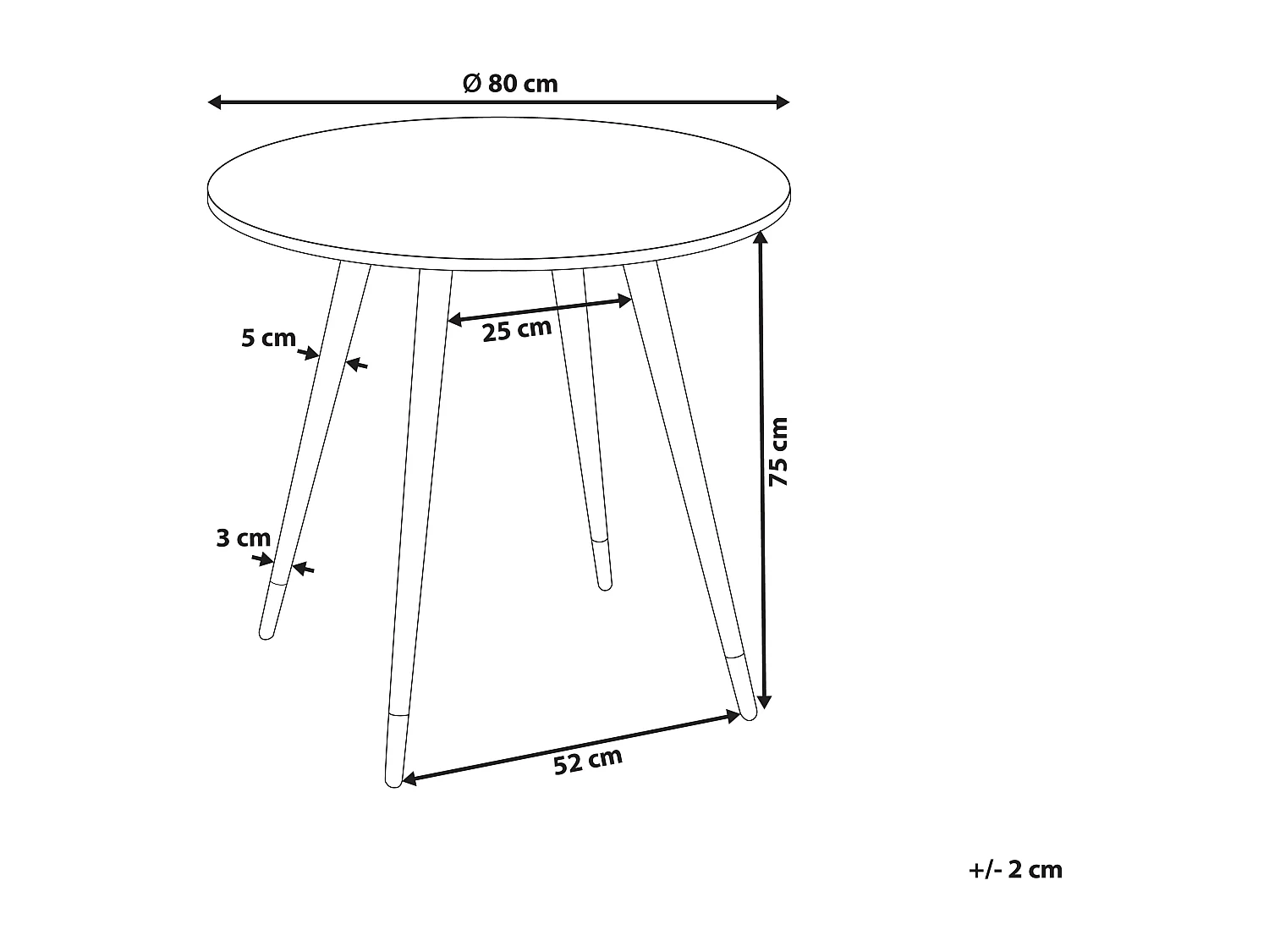 Table de repas GUTIERE Marbre blanc 80 cm 80 cm