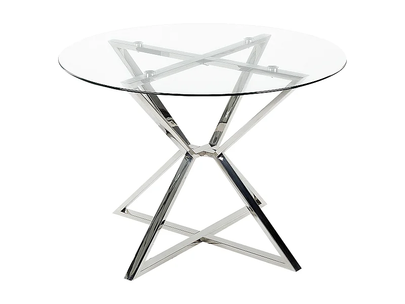 Mesa de jantar BOSCO Prateado 105 cm 105 cm Vidro de segurança (temperado)