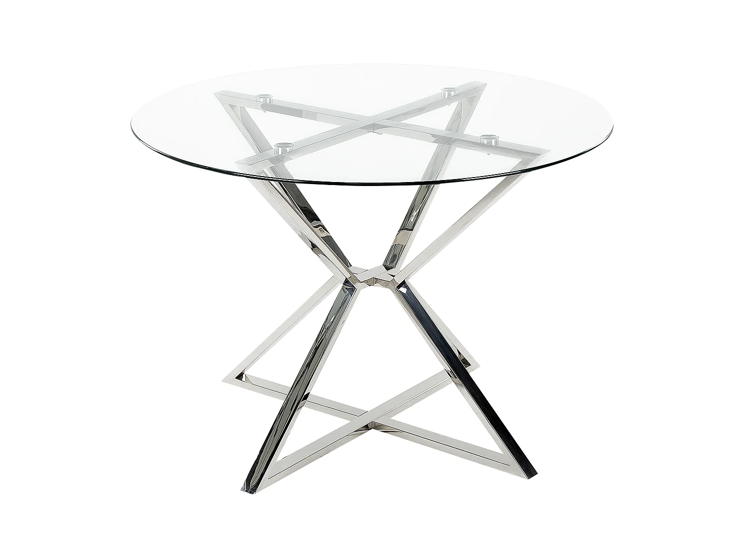 Table de repas BOSCO Argenté 105 cm 105 cm Verre de sécurité